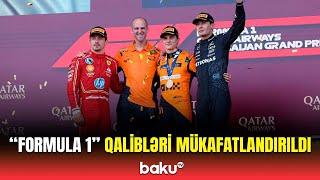 Bakıda keçirilən "Formula 1" üzrə Azərbaycan Qran-prisinin qalibi mükafatlandırılıb