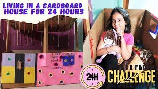 Living in a Cardboard House for 24 Hours! | 24 hours challenge video#learnwithpriyanshi