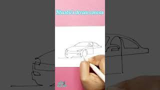 Continuous line car drawing easy step by step #creativeart #shorts #satisfying