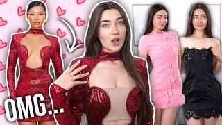 Trying On VERY EXTRA Valentines Day Dresses!