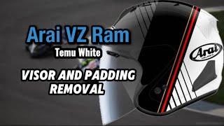 How To Remove Your Arai VZ Ram Visor and Paddings.