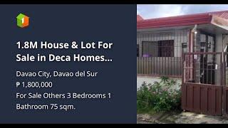 1.8M House & Lot For Sale in Deca Homes Cabantian, Davao