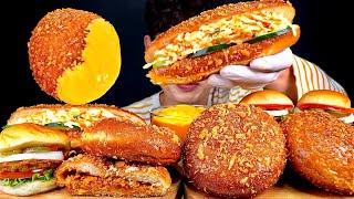 ASMR 샐러드 샌드위치 제육고로케 잡체고로케 미니햄버거 치즈소스 찍먹방~!! Salad Sandwich Meat Bread Mini Burger MuKBang~!!