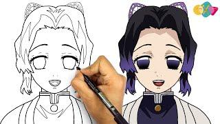 رسم شينوبو من انمي قاتل الشياطين || كيف ترسم انمي قاتل الشياطين