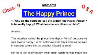 The Happy Prince Class 9 || The Happy Prince Class 9 Question Answers ||