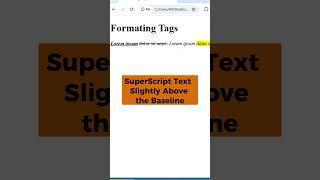 "HTML Formatting Tags | mark, sub& More! (Part 2) " ,#shorts #youtubeshorts