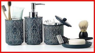 Premium Navy Blue Bathroom Accessories Set. Blue Bathroom Set. Blue Bathroom Decor