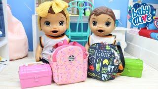 BABY ALIVE GÊMEOS LAURINHA E FELIPINHO SE ARRUMANDO PRA ESCOLA