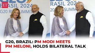 PM Modi meets Italian PM Giorgia Meloni in Brazil, holds bilateral talk on sidelines of G20