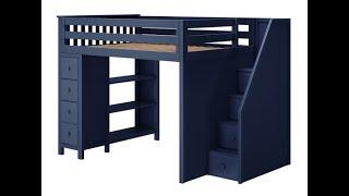 Full Loft Bed with Storage w Staircase - Bunk Beds Canada