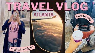 TRAVEL DAY VLOG ️ | 7pm flight, airport vlog, travel with me | ATLANTA VLOG | Travel Vlog