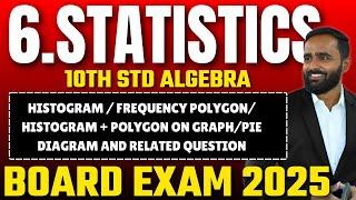 10TH ALGEBRA|6.STATISTICS|HISTOGRAM|FREQUENCY POLYGON|HISTOGRAM AND PLOYGON|PIE|BOARD EXAM 2025