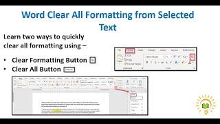 Word Clear All Formatting