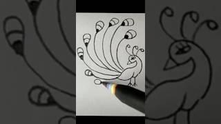 easy peacock drawing for beginners #shorts #learningworld