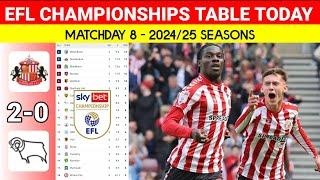 EFL Championship Table Updated Today ¦ SUNDERLAND vs DERBY COUNTY¦EFL Championship 2024/25 Standings