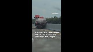 Truk Nyelonong di Tol gegara Supir Lupa Rem Tangan