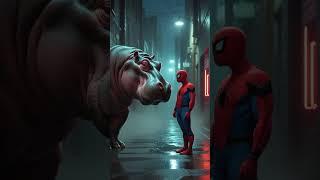 hippo vs spiderman #hybrid #animals #shorts #viralshort