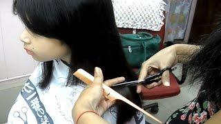 Straight Blunt Haircut for Prathysha - small girl haircut video