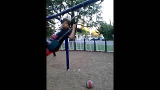 Jumping off swings