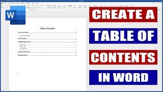 Create a Table of contents in Word | Microsoft Word Tutorial