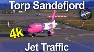 Torp Sandefjord Airport - Jet Traffic 4K