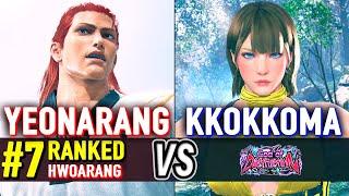 T8  YEONARANG (#7 Ranked Hwoarang) vs KKOKKOMA (Nina)  Tekken 8 High Level Gameplay