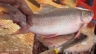 Amazing Fish Cutting Video | Rohu Fish Cutting In Local Fish Market