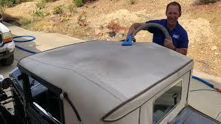 How to properly clean canvas convertible tops, seats, and cloth on a Ford Model A. Hint- DON'T!!