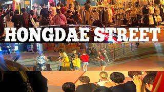 Walking In Hongdea Street 4k |Hongdea Street Walking Tour, Korea 4k City Tour, seoul travel walker