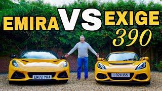 Lotus EMIRA VS EXIGE 390 | ULTIMATE COMPARISON!