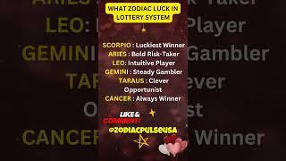 Zodiac Signs Luck in Lottery Result  #shorts #ytshorts