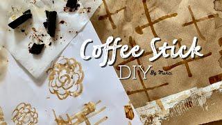 Easy coffee crayon DIY for mixed media