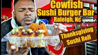 First EVER Thanksgiving Sushi Roll | The Cowfish Sushi Burger Bar | Nc Food Review 2021