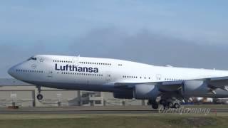 Lufthansa 747-8i Missed Approach Turns Into Beautiful Landing @ KPAE