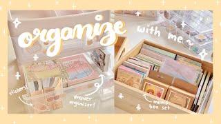 *:･ﾟorganizing my stationery + new desk setup! // asmr & lofi