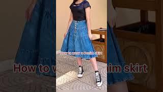 How to wear a denim skirt skirts for women #denimfashion #denimstyle