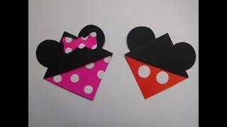 Origami mini mouse corner bookmark | bookmark ideas