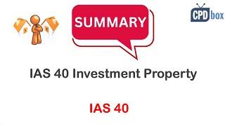 Summary of IAS 40 Investment Property - applies in 2024