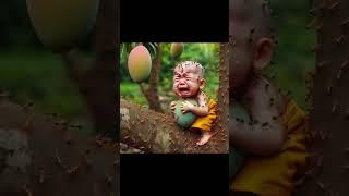 Baby crying on tree|| #baby #cutebaby #monk #trendingshorts #funny-s7a