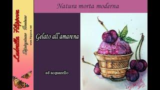 Come dipingere un gelato all'amarena ad acquarello