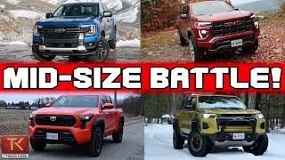 Toyota Tacoma vs Ford Ranger vs Chevy Colorado vs GMC Canyon - We Compare Price, Power, Style & More