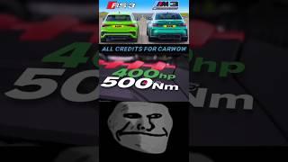 400 hp Audi RS3 v BMW M3:DRAG RACE #shorts
