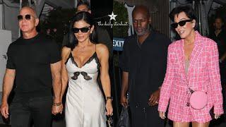 Jeff Bezos & Fiance Lauren Sanchez Have Dinner With Kris Jenner & Corey Gamble