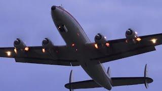 Super Constellation: Stunning Engine Flame During Takeoff