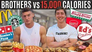 BROTHERS vs 15,000 CALORIE CHALLENGE | Epic Cheat Day