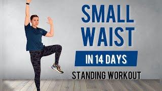 SMALLER WAIST & FLAT BELLY WORKOUT/No JUMPING/Abdominales de pie /Aplanar abdomen 15 minutos