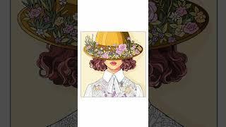 Flower Hat Lady | Satisfying Color Fill Timelapse