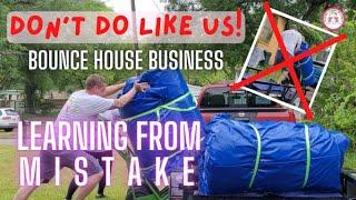 How (NOT) to load a bounce house.  Bounce house business mistakes. Tip on the bounce house business.