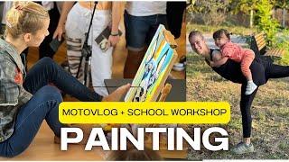 (Armless Mom) Painting in front of the whole class / Workshop + Motovlog