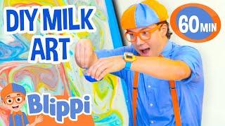 WOW! Blippi's Color Mixing Fun with MILK?! | DIY Science | Learning Videos For Kids | After School